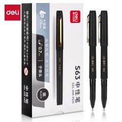 得力 签字笔 S63 黑色 12支/盒