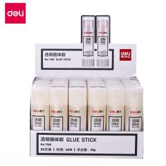得力 7108 21g ACR固体胶高粘透明胶棒无甲醛强力胶水 24支/盒