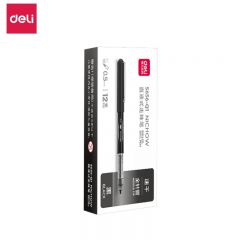 得力  直液式走珠笔 S656-Q1   (黑)12支/盒