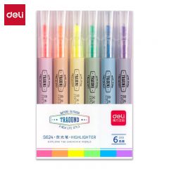 得力 荧光笔 6色 S624 盒