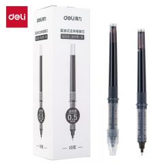 得力 直液式走珠笔替芯 S659 黑色（10支/盒）