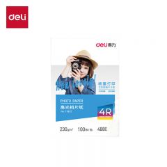 得力（deli） 高光相片纸 11822 6寸-230g/㎡(白)(100张/盒)纸顺畅 打印速干
