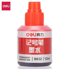得力 记号笔墨水 S632 红色（12ml/瓶）