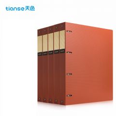 天色（TIANSE）  5只四孔文件夹打孔 A4活页夹插页资料册  TS-1615 珊瑚橙
