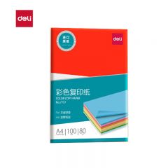 得力 彩色复印纸 7757（A4-80g-深红-100张/包）