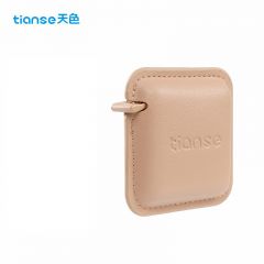 天色（TIANSE） 迷你卷尺2米厚款方形 三围身高随身皮尺家用自动卡位 TS-5707 淡杏色
