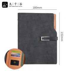九千谷 A5笔记本高档商务办公会议专用记事本记录本 灰色 定制款 本 1714