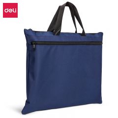 得力（deli） 5840 双层商务手提袋 蓝色 牛津布包公文包 商务男女职业文件事务包 通勤手提包 办公用品收纳袋
