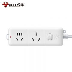 公牛（BULL） GN-606D(B) 二位总控-3米 袋装延长线插座/插线板/插排/排插/接线板/拖线板（3895）3*1.5*3m*2H