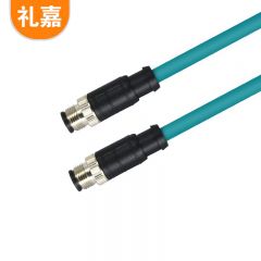 礼嘉（LIJIA） 8芯A型M12转M12公对公20米 工业编码器传感器线缆 高柔工业相机拖链电缆屏蔽耐折弯康耐视 LJ-M12-8A20