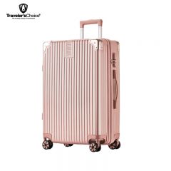 旅选（Traveler'sChoice） TC-LX80137 包角条纹拉链拉杆箱 金色24寸
