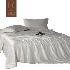 红秀世纺 全棉亲肤臻品提花纯蚕丝被220*240cm 1000g SF2303-T008