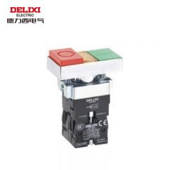 德力西电气 按钮开关绿-红色1LAY5s-BW8一平一高AC220V 1NO 1NC（标准型带灯双头钮）