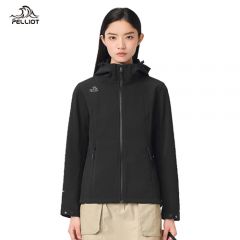 伯希和（Pelliot） 秋软壳冲锋保暖外套女 12230602 曜石黑 XXL