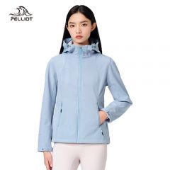 伯希和（Pelliot） 秋软壳冲锋保暖外套女 12230602 天空灰 XXL