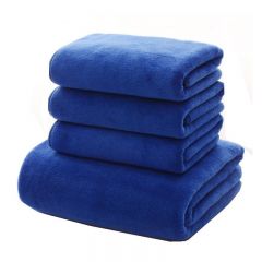 兰诗（LAUTEE） 加厚纤维毛巾定制毛巾吸水巾蓝色 35*75cm5条装 DA1078