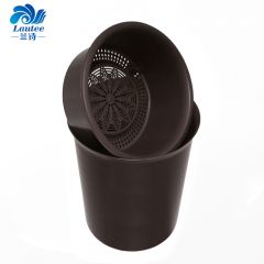 兰诗（LAUTEE） 茶渣过滤桶 垃圾桶塑料茶台废水桶过滤垃圾茶水桶 咖啡色圆形大号