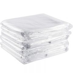 兰诗（LAUTEE） 全新料大号透明平口垃圾袋白色塑料袋 60*80cm*100只装3.8丝 LJD-9111