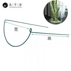 九千谷 植物支撑架支撑桩蟹爪兰支架园艺花架阳台花园绣球月季爬藤聚拢护叶铁艺花架 半圆25*40CM 3对装6409