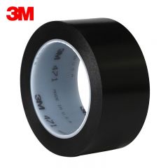 3M  471 PVC警示标识胶带地标线胶带贴 划线安全标识警示标记工业地板车间工厂耐磨轻松剥离防水无残胶 黑20mm宽