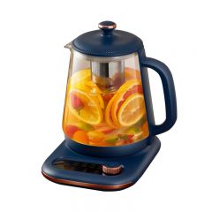 乐扣乐扣（LOCK&LOCK） 养生壶 煮茶器 办公室家用玻璃花茶壶烧水壶电热水壶电炖壶 1.6升-蓝色（含茶漏）