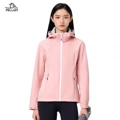 伯希和（Pelliot） 秋软壳冲锋保暖外套女 12230602 樱花粉 XXL