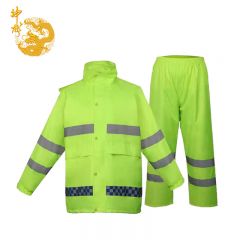 神龙 分体式雨衣 加厚反光雨披 150D绿色170码