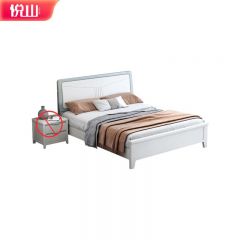 悦山 北欧木质床家用简约压纹木床不含床垫床头柜 床板款 1500*2000*1060mm