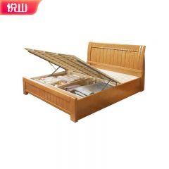 悦山 宿舍床木床 气动高箱款 榉木色1800*2000