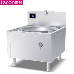 乐创（lecon） 商用单头大锅灶 锅径1000 30KW大功率炒菜电磁灶 201不锈钢工程款 LC-J-DC1000E30