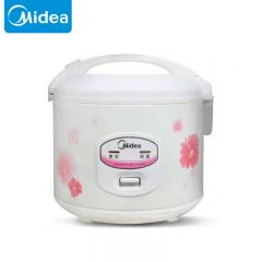 美的（Midea） 老式电饭煲饭锅4L机械不粘内胆家用迷你白色印花可拆洗3-6人适用接水盒YJ408J（线下同款）