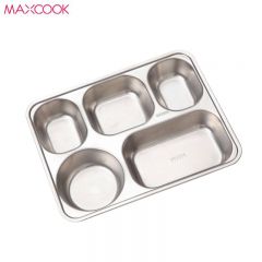 美厨（maxcook） 304不锈钢餐盘饭盒 5格加深加厚分格带盖快餐盘学生餐盒 MCFT724