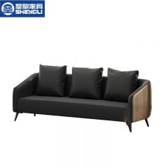 圣黎 办公沙发商务会客沙发办公室接待洽谈沙发  三人位（西皮）