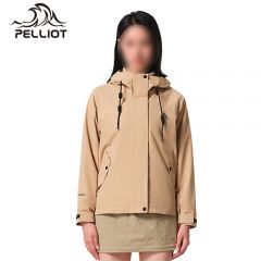 伯希和（Pelliot） 秋抓绒冲锋外套女三合一登山外套 12240112 黄卡其 L