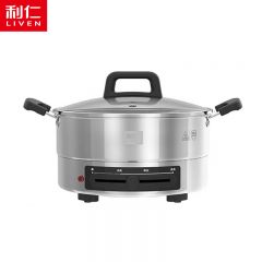 利仁（Liven） 电饼铛家庭用电煎锅304不锈钢0涂层电饼档30cm加大85mm加深三明治早餐机DJG-J3185
