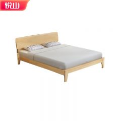 悦山 简约轻奢木床北欧家用主卧1.8米木床1800*2000*950