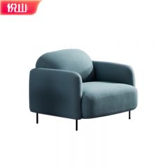 悦山 现代简约会客沙发接待商务沙发麻绒办公室沙发 单人位