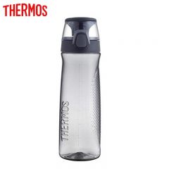膳魔师（THERMOS） TCSD-700 BK塑料水杯大容量夏季男女运动瓶户外露营便携随行茶杯带提手黑灰色 700ml