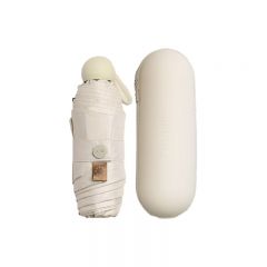 天堂伞（UPF50 ）折叠黑胶遮阳小黑伞  时尚先锋-知性米