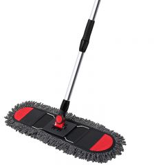 兰诗（LAUTEE）不锈钢杆纤维套布平板拖把 酒店物业办公室商用大号尘推 60cm YMJ-F048