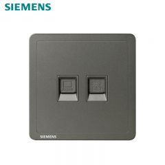 西门子（SIEMENS） 5UH14633NC06 电话+电脑插座CAT5E(超5类) 一位电话 + 一位网络插座面板致典系列 烟金灰