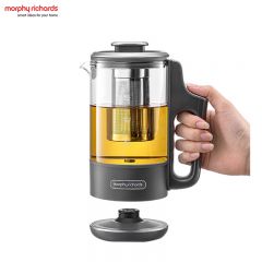 摩飞电器（Morphyrichards） 迷你养生壶办公室煮茶壶玻璃花茶壶烧水壶煮茶器电热水壶0.6L带玻璃炖盅 MR6085深空灰 0.6L