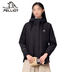 伯希和（Pelliot） 秋抓绒冲锋外套女三合一登山外套 12240112 曜石黑 S