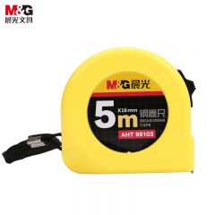 晨光（M&G） AHT99103钢卷尺5m耐磨抗摔刻度清晰准确手动锁定可弯曲办公日常测量专用卷尺