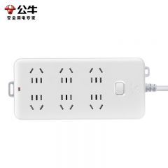 公牛（BULL) GN-109K 新国标插座/插线板/插排/排插/接线板/拖线板 6位总控全长3米