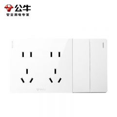 公牛(BULL) G59E633 明装大板开关插座 二开单控带十孔开关插座