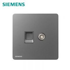 西门子（SIEMENS） 5UH25743NC02 电脑CAT6电视插座 开关插座面板 电视电脑插座 六类 睿宸系列 深灰银