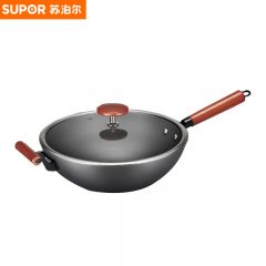 苏泊尔（SUPOR） CC32AC10炒锅平底熟铁锅芯铁真不锈无涂层家用老式炒菜锅燃气灶明火适用 32cm