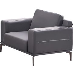 悦山 办公室单人位沙发西皮沙发接待室沙发