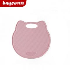 拜格（BAYCO） BX5859粉色喵咪型水果砧板小麦秸砧板切菜板水果案板辅食板双面可用 可爱喵咪型菜板32*32*0.5CM